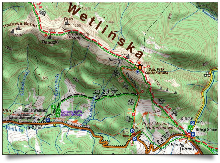 mapa Wetlińska